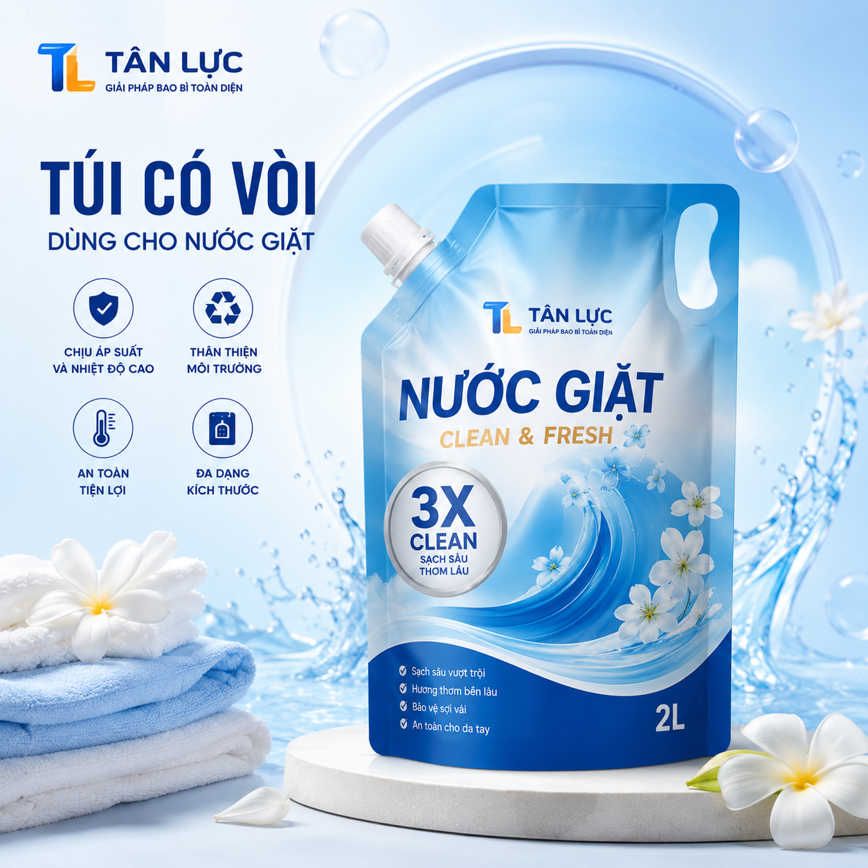TÚI NƯỚC GIẶT CÓ VÒI RÓT